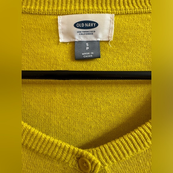 Old Navy Mustard Yellow Classic Button Down Cardigan Women’s Size Petite Small - Picture 3 of 4